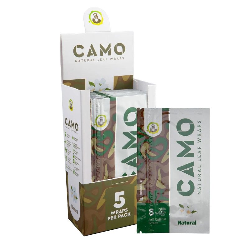 camo natural leaf wraps 5pk coastal hemp co