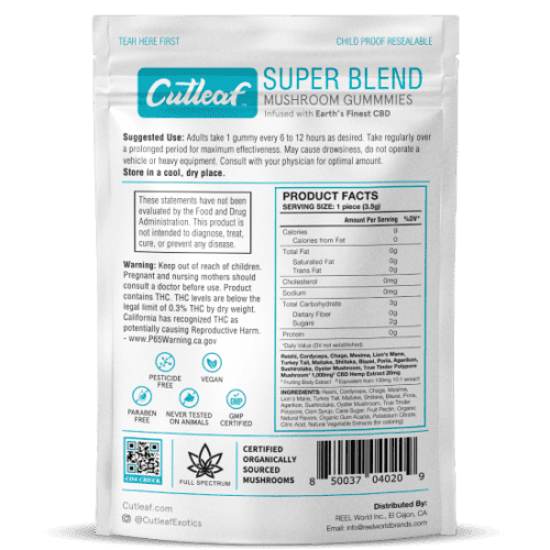 cutleaf super blend mixed berry mushroom cbd gummies coastal hemp co 2