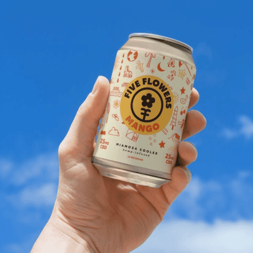 five flowers cbd seltzer 25 mg miamosa chiller coastal hemp co 2