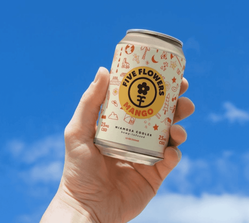 five flowers cbd seltzer 25 mg miamosa chiller coastal hemp co 2